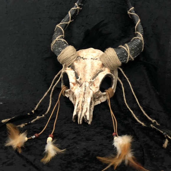 NEW Ram Skull Masquerade Masks Headpiece Headwear - Picture 1 of 2